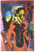 Ernst Ludwig Kirchner Selfportrait with shadow USA oil painting artist